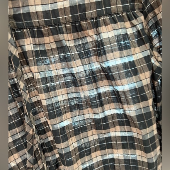 NWT BARBOUR Lorelie Seersucker Blouse in Praline Check Size 8 - Picture 9 of 14